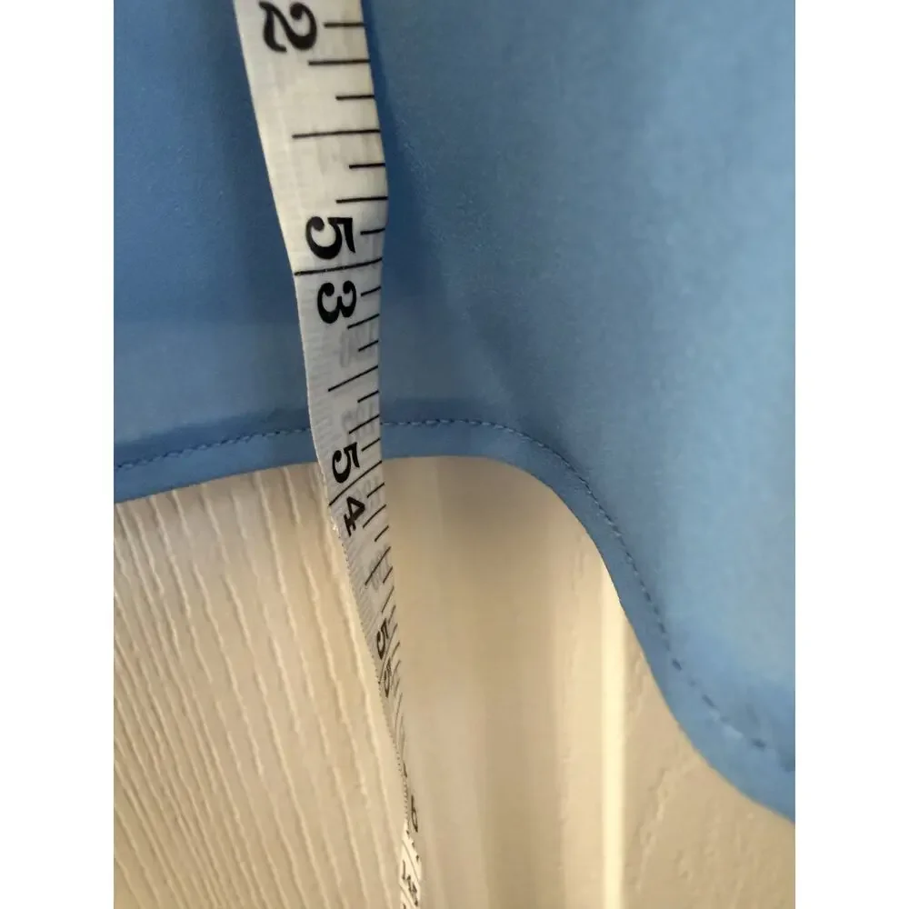 Abercrombie & Fitch Gathered-Sleeve Maxi Dress Light Blue Size S